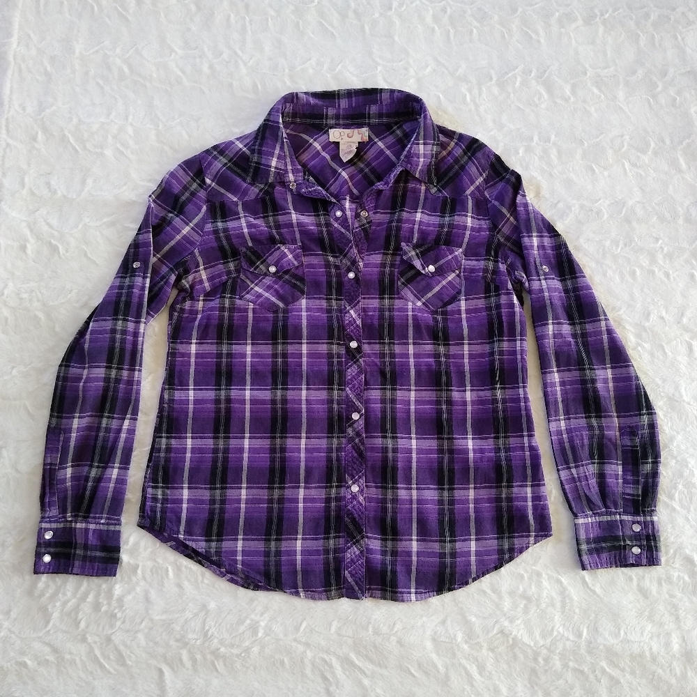 OP Western Plaid Button Down Shirt